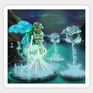 African American Fairy and Roses Sticker